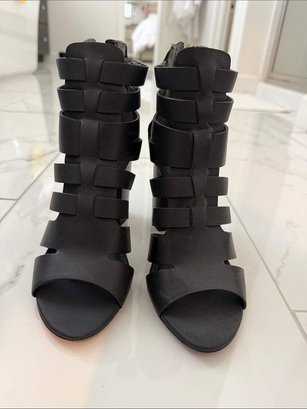 Circus by Sam Edelman Black Strappy Gladiator Heels
